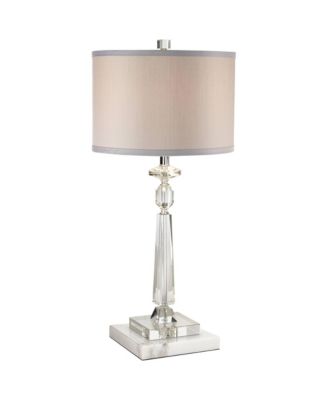 Aline Traditional Table Lamp with Square Marble Riser 26 1/2" High Crystal  Shade for Bedroom Living Room Bedside House