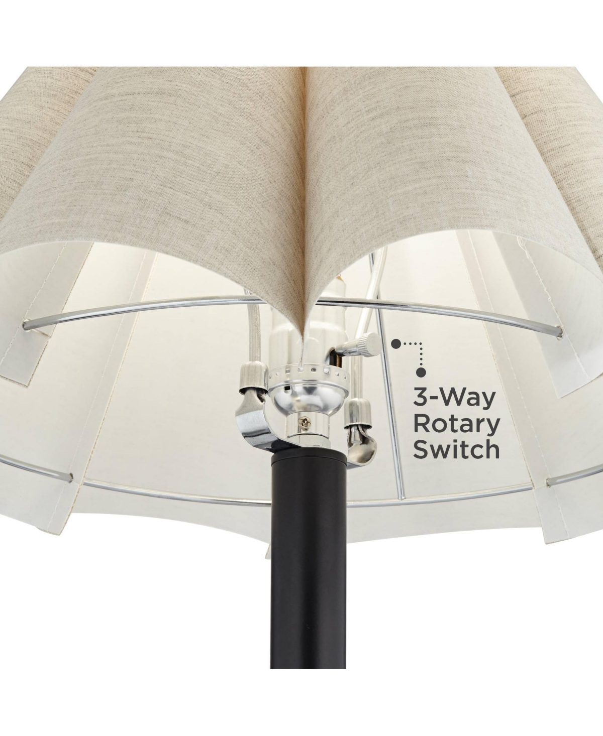 Possini Euro Design Raul 29 1/4" Tall Modern End 3-Way Table Lamp Marble Single Scalloped Shade Living Room Bedroom
