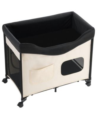 Elevated Lounge Foldable Bunk Pet Bed With Wheels
