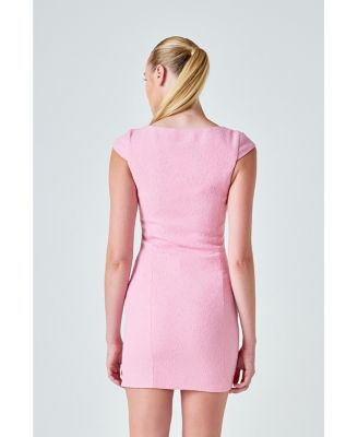 Women's Tweed Cap Sleeve Mini Dress