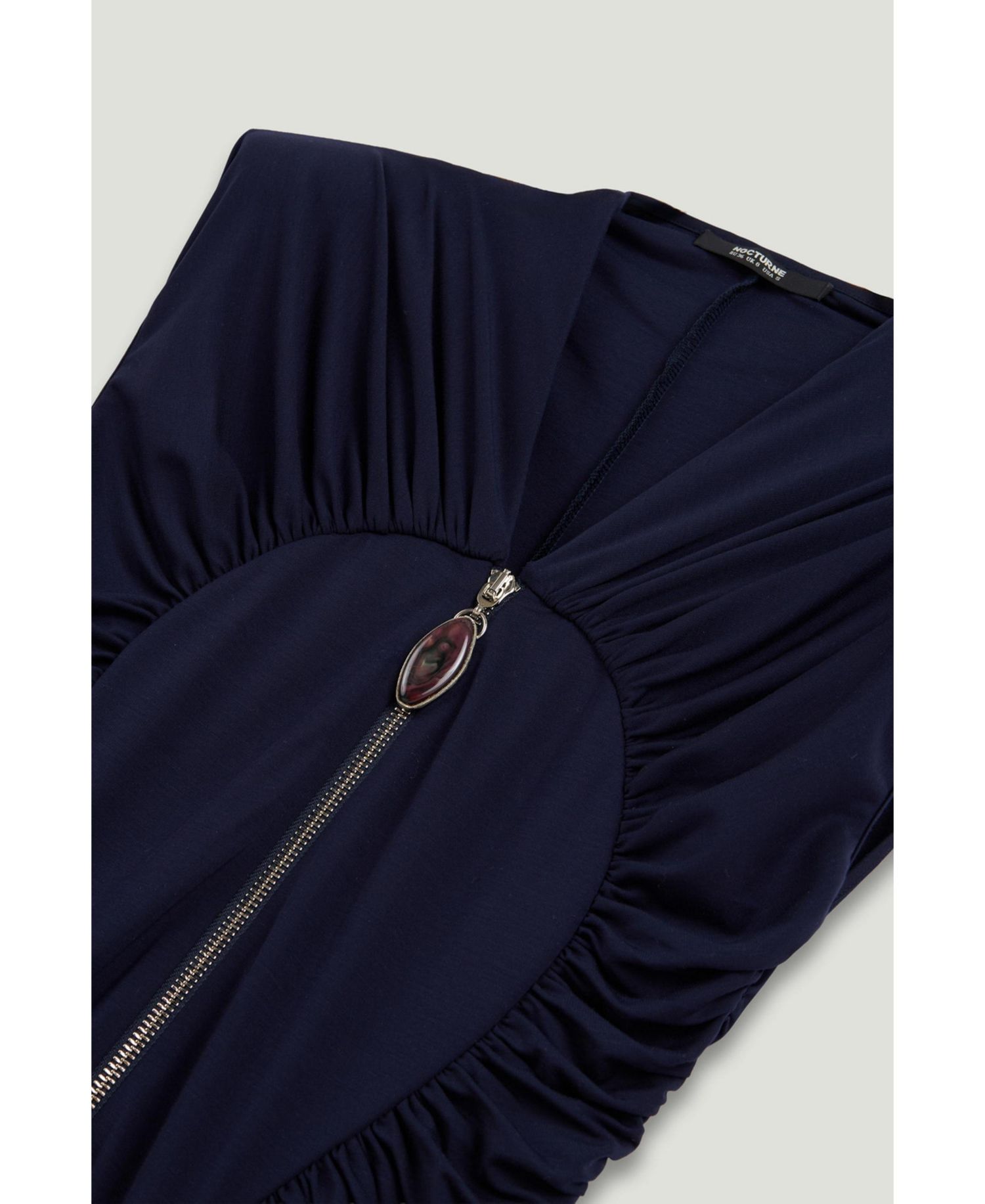 Women's Zip-Front Draped Maxi Dress