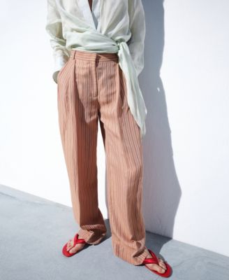 Selection Women's Striped Linen Suit Pants