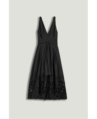 Women's Sleeveless Embroidered Midi Dress