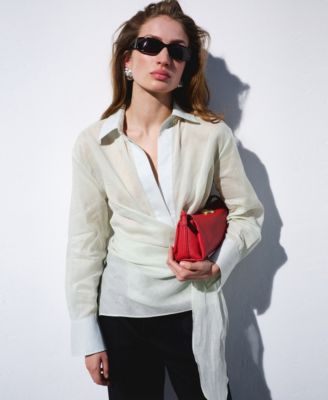 Selection Women's Metal Detail Leather Shoulder Bag