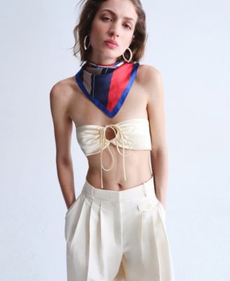 Selection Women's Pleated Straight Cotton Pants