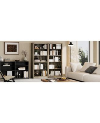 71" Tall Wooden Bookcase with 5 Tiers, Open Storage, Modern Floor Standing Shelves for Bedroom, Office