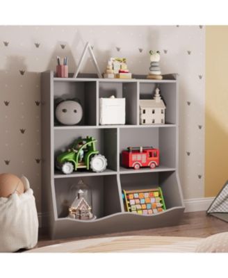 Set of 2 Three-Tier Kids Bookshelves, Toy Storage Cabinet with Cubby Shelves for Bedroom, Classroom, Playroom, Nursery