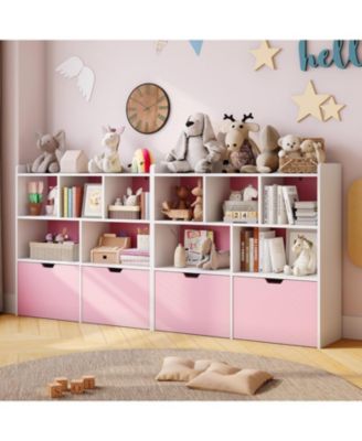 Toy Storage Organizer Bookshelf, 5 Storage Cubbies and 2 Drawers, Kids Toy Chest for Bedroom, Playroom