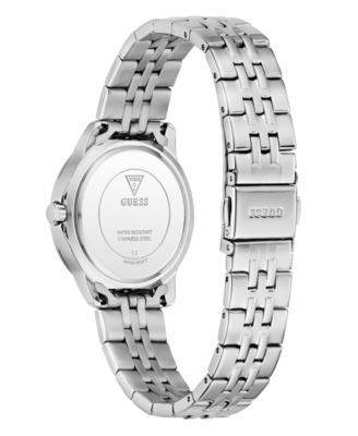 Women's Glitz Silver-Tone Stainless Steel Analog Watch, 32mm