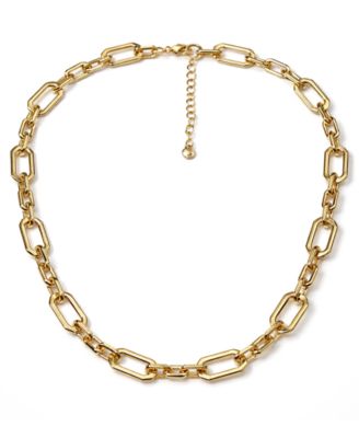 Gold Plated Cable Chain Necklace 16" + 2" Extender