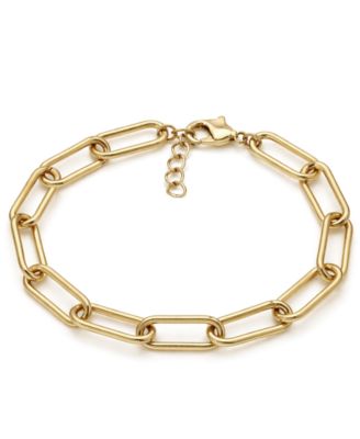 18K Gold Plated or Silver Plated Oval Link Bracelet