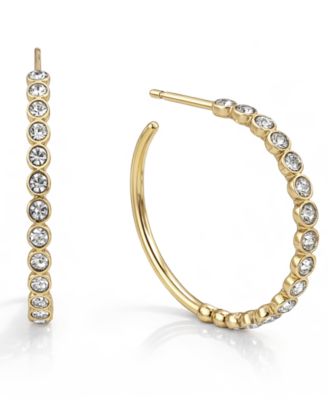 Crystal Post Hoop Earrings