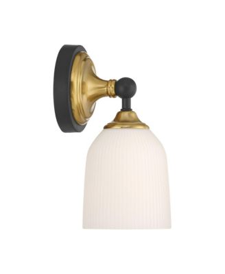 Possini Euro Zaragoza 9 1/2" High Gold and Matte Black Wall Sconce