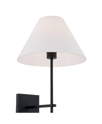 Possini Euro Ayla 32" High Black and White Linen Wall Sconce