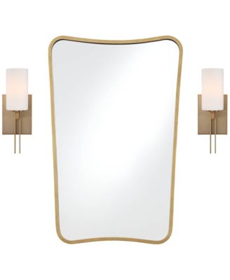Bath Kit: Possini Euro Ludlow Wall Sconces w/ Uttermost Segundo Wall Mirror