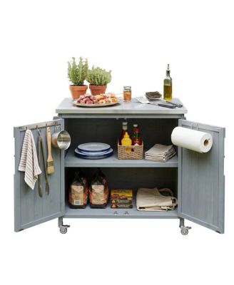  Outdoor Kitchen Island Side Shelf, Storage, SS Top, Wheels