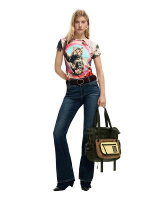Women's Printed Cat T-Shirt