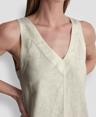 Linen V-Neck Maxi Dress