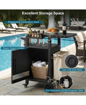  Outdoor Grill Cart Storage and Wheels