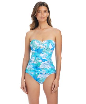 Women's Riviera Retreat Draped Bandeau Swim Tankini Top
