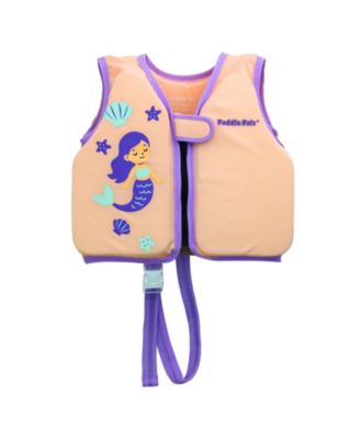 Paddle Pals Baby Swim Vest, Front Zip Float Vest with Adjustable Leg Strap, Lightweight Epe Foam Swim Aid for Infant Up to 12 Months, Girl - Purple
