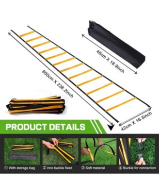 Agility Ladder 12 Rung 20 FT Speed Training Ladder Drill Sports Workout Equipment for Football Soccer Footwork Exercise