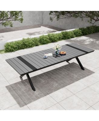 118'' All-Weather Aluminum X-shaped Outdoor Patio Dining Table