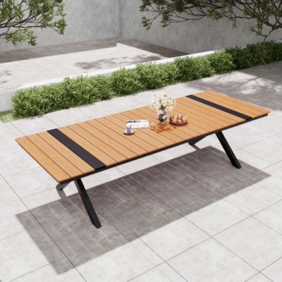 118'' All-Weather Aluminum X-shaped Outdoor Patio Dining Table