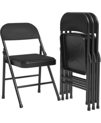 8-Pack Metal Folding Chairs, Padded Seat and Back, Heavy Duty Steel, 350 lb Stackable, Office/Event