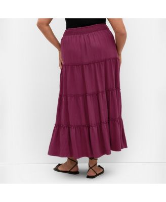 Women's Boho Tiered Maxi Skirt