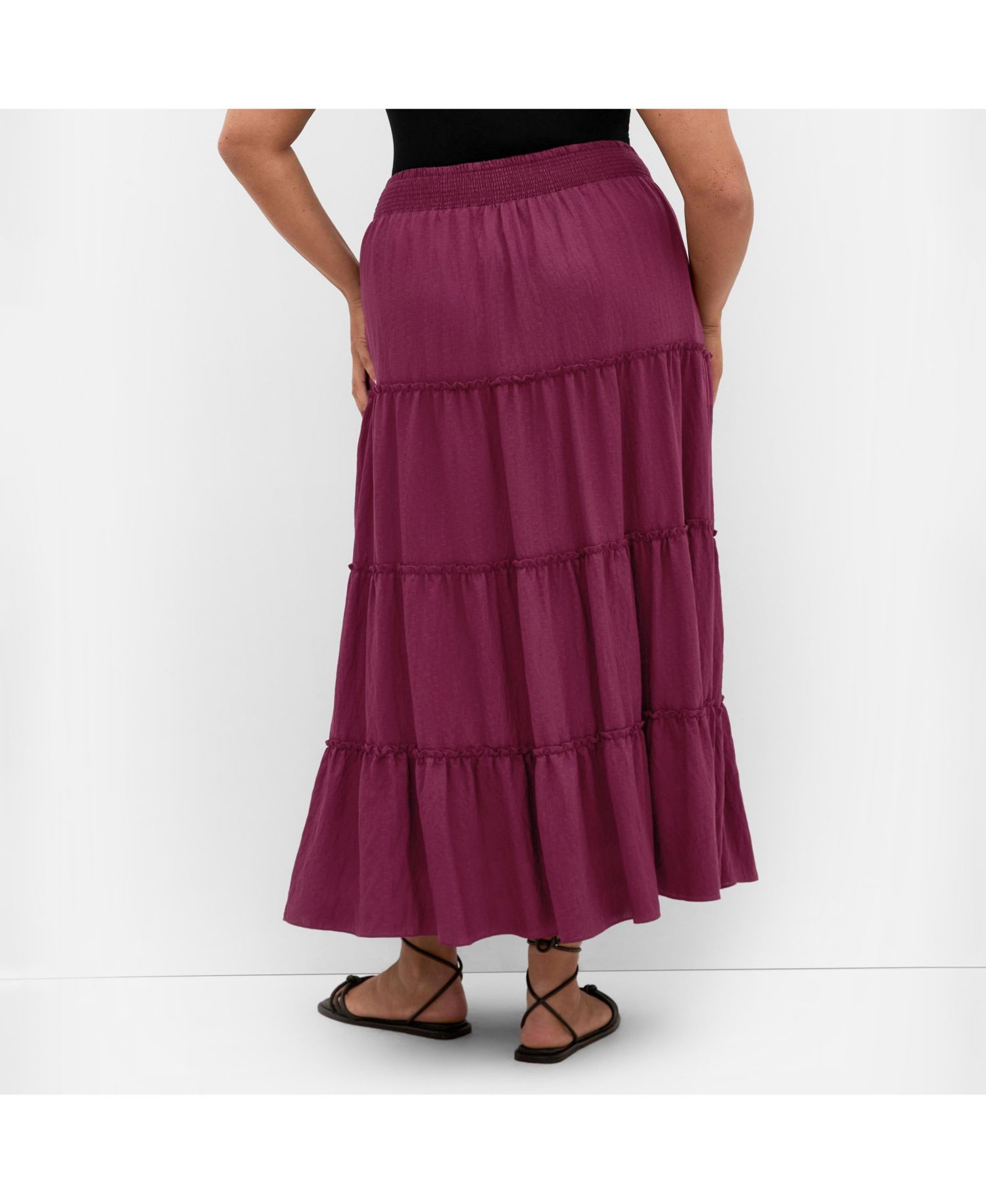 Women's Boho Tiered Maxi Skirt