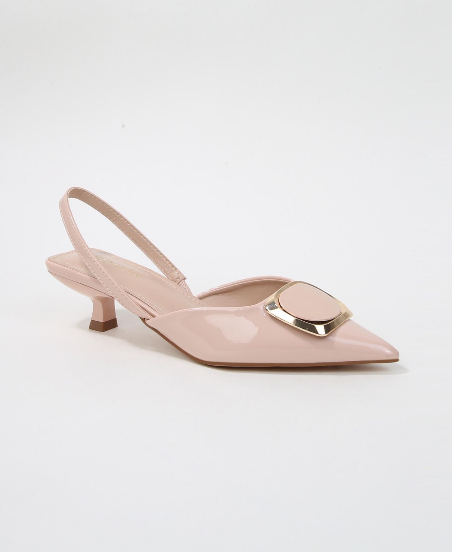Женские туфли BERNESS Geometric Ornament Slingback Heels, цвет: Бежевый — фото 1