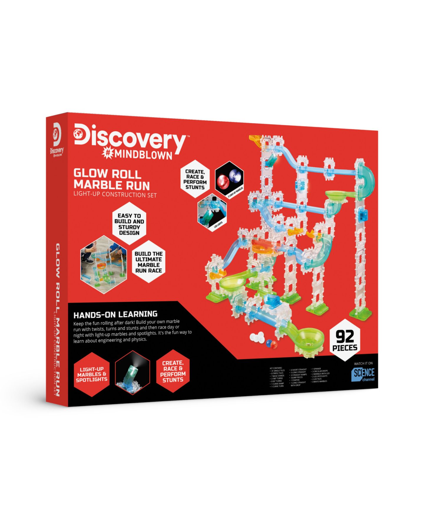 Детский конструктор Discovery Kids Glow Roll Light-Up 92-Piece Building Set, Ages 5+ — фото 3