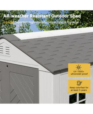 6.2 Ft. W X 8.6 Ft. D Durable Resin Outdoor Storage Shed With Floor And Double Doors