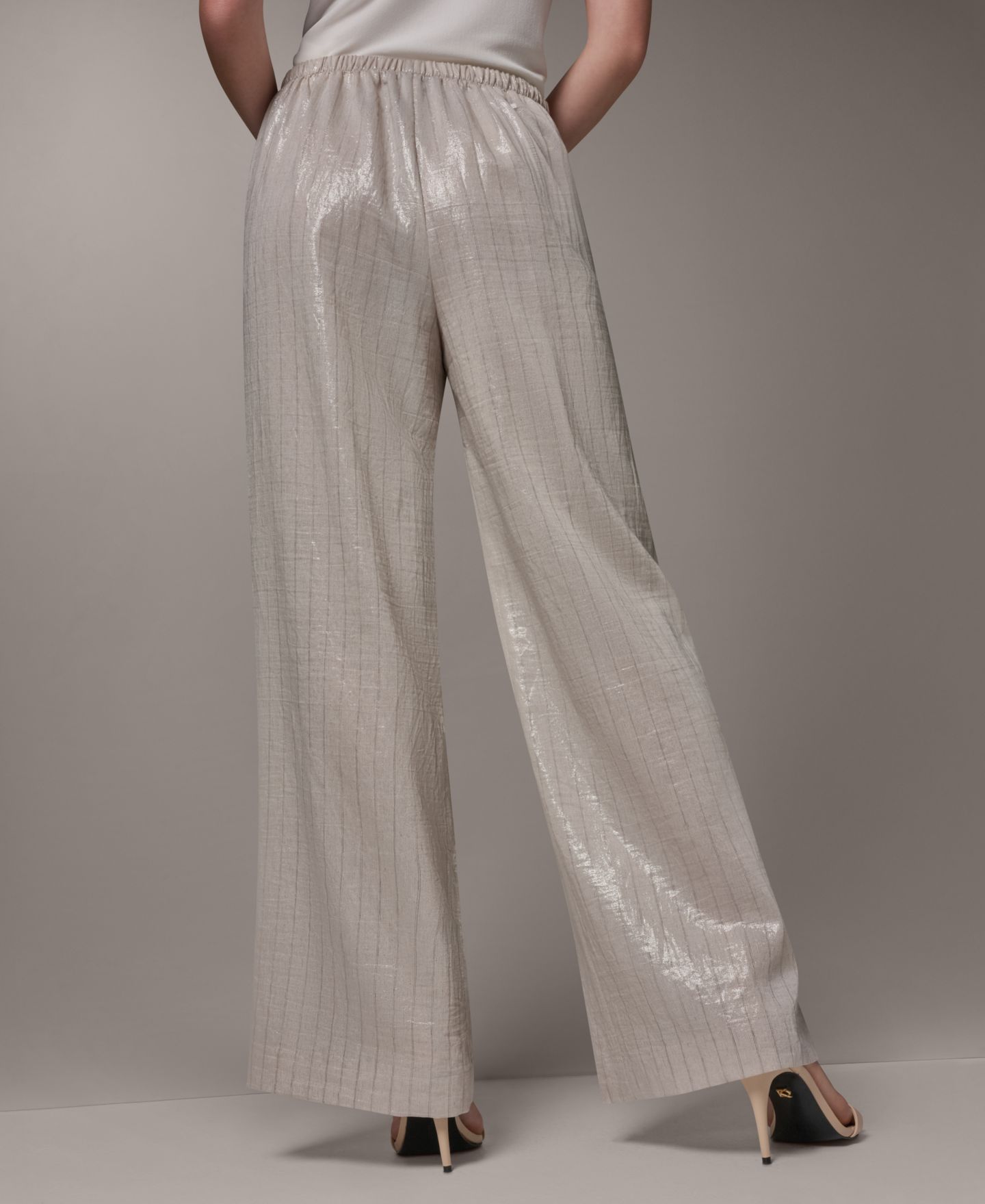 Женские брюки Donna Karan New York Pinstripe Mid-Rise, цвет: Sisal/Canyon — фото 2