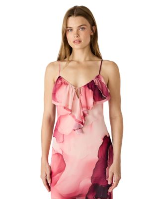 Women's Printed V-Neck Maxi Dress