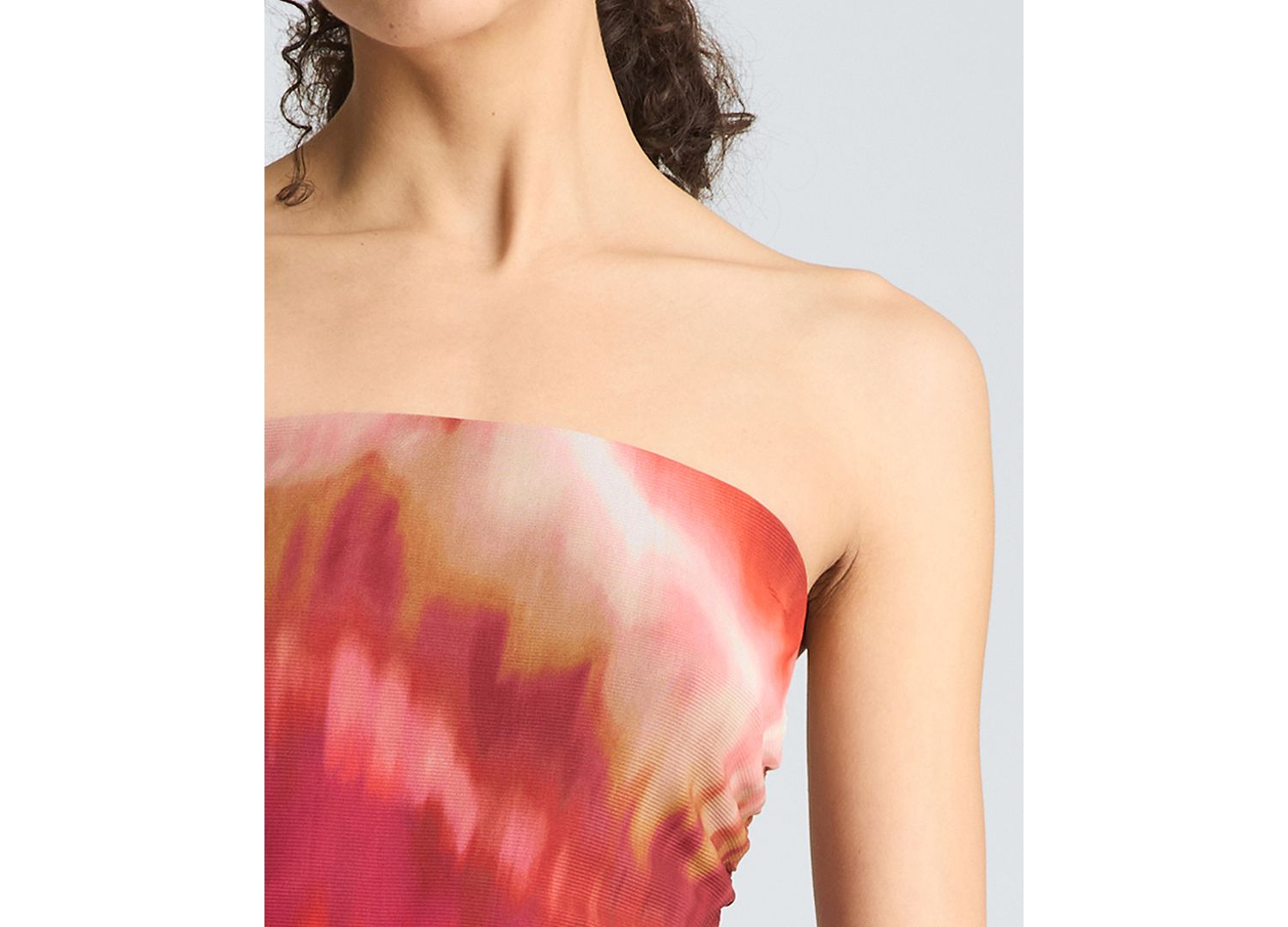 Women's Strapless Ruched Midi Dress