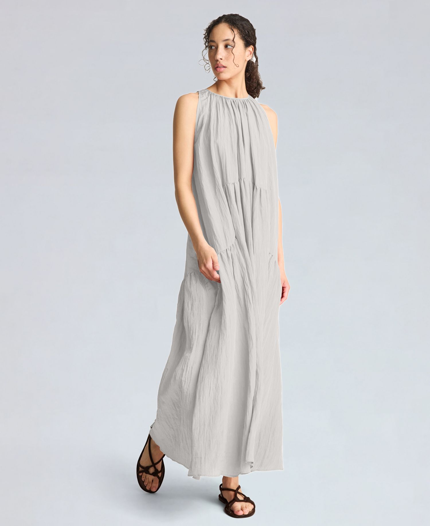 Women's Halter Neck Tiered Maxi Dress