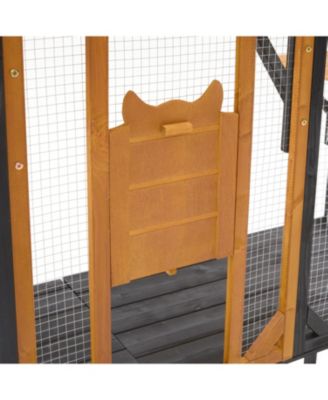 Outdoor Cat Catio Enclosure Patio House With Platforms For 1-3 Cats