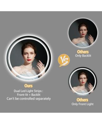 56"x28" Large Lighted Wall Mounted Mirror 3 color Dimmable Makeup Mirror