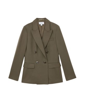 Women's Wool-Blend Double-Breasted Suit Blazer