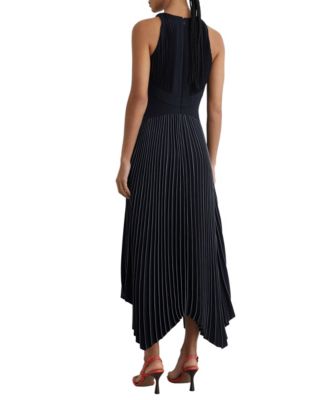 Women's Pleated Sleeveless Midi Dress