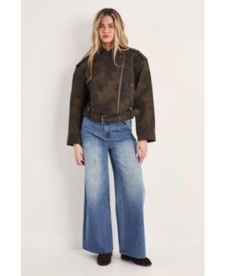 Women's Cropped Biker Jacket