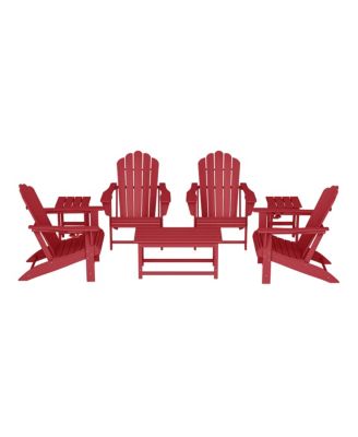 7-Piece HDPE Outdoor Patio Furniture Adirondack Conversation Set