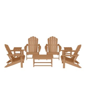 7-Piece HDPE Outdoor Patio Furniture Adirondack Conversation Set