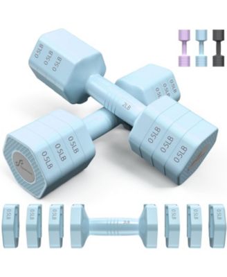Adjustable Dumbbells Hand Weights 4 in 1 Set Each 2lb 3lb 4lb 5lb Free Weights Fast Adjust for Women Men Home Gym Workout Strength Training