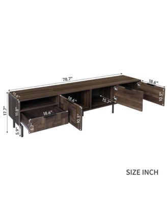  TV Stand for TVs , Modern Entertainment Center, Media Console with Drawer, Storage Cabinets and Open Shelf for Living Room