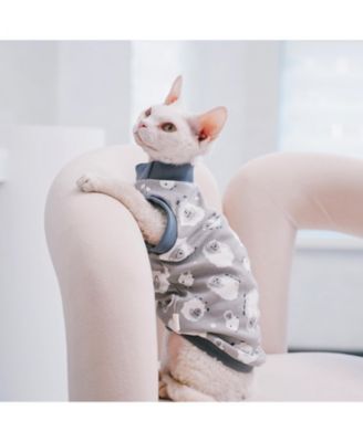 Hairless Cat Cotton T-shirts Sleeveless Round Collar Pet Clothes for Sphynx Devon Rex Small Dogs