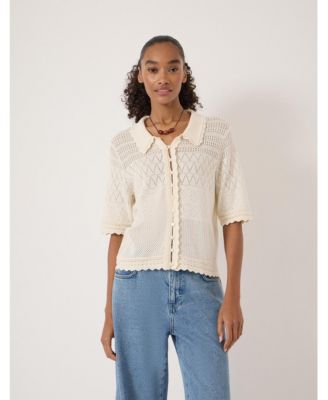 Women's Pointelle Cotton Cardigan