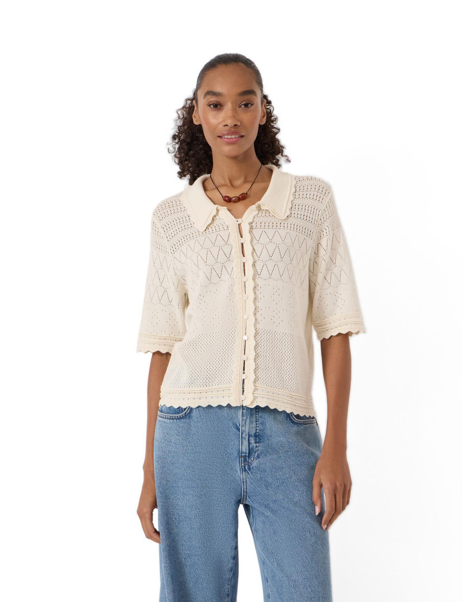 Women's Pointelle Cotton Cardigan